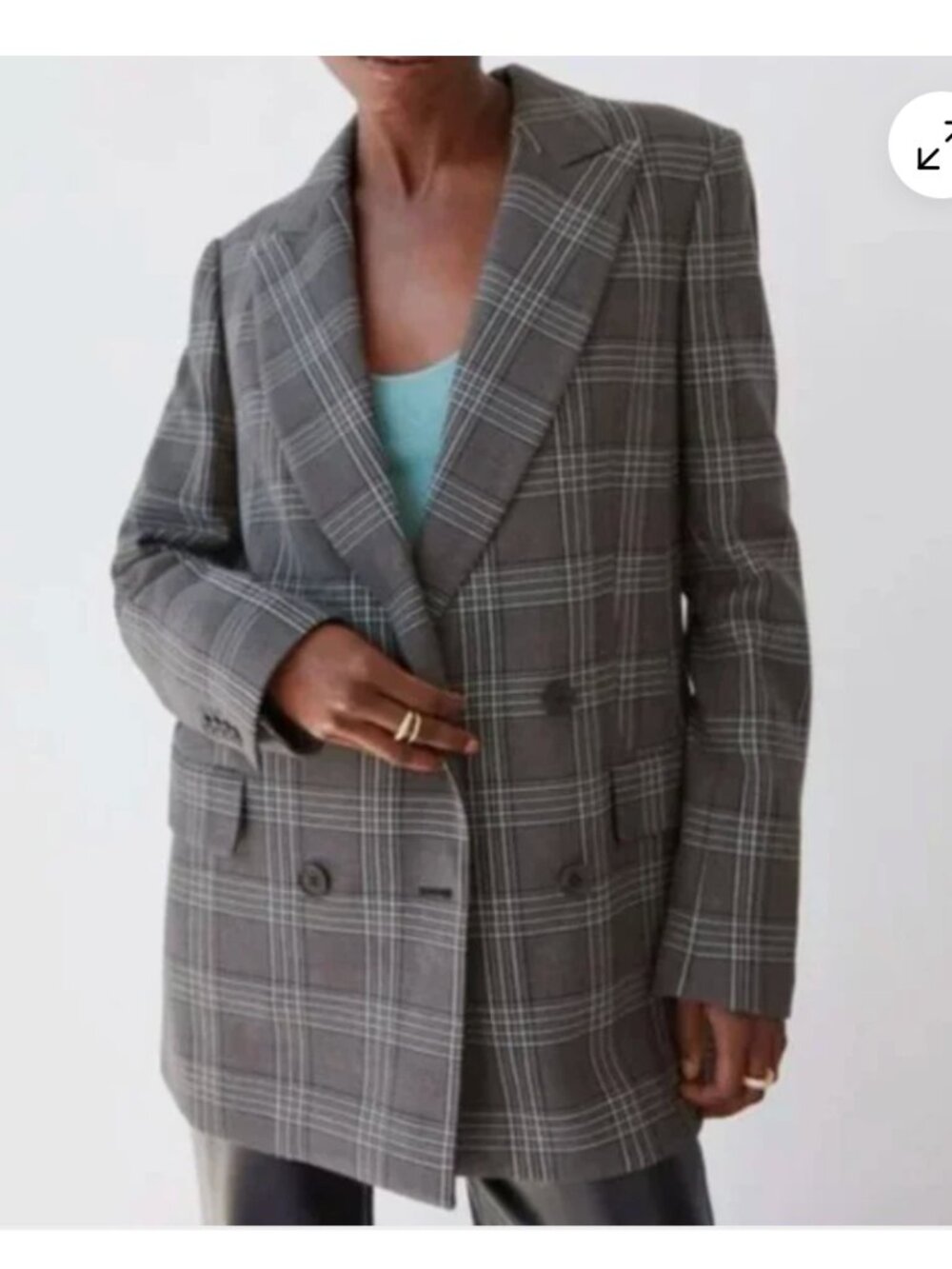Aritzia WIlfred Margaux Plaid Oversized Blazer size 00. NWOT